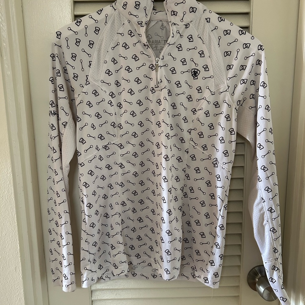 Ariat TEK White and Black Patterned Long Sleeve Shirt